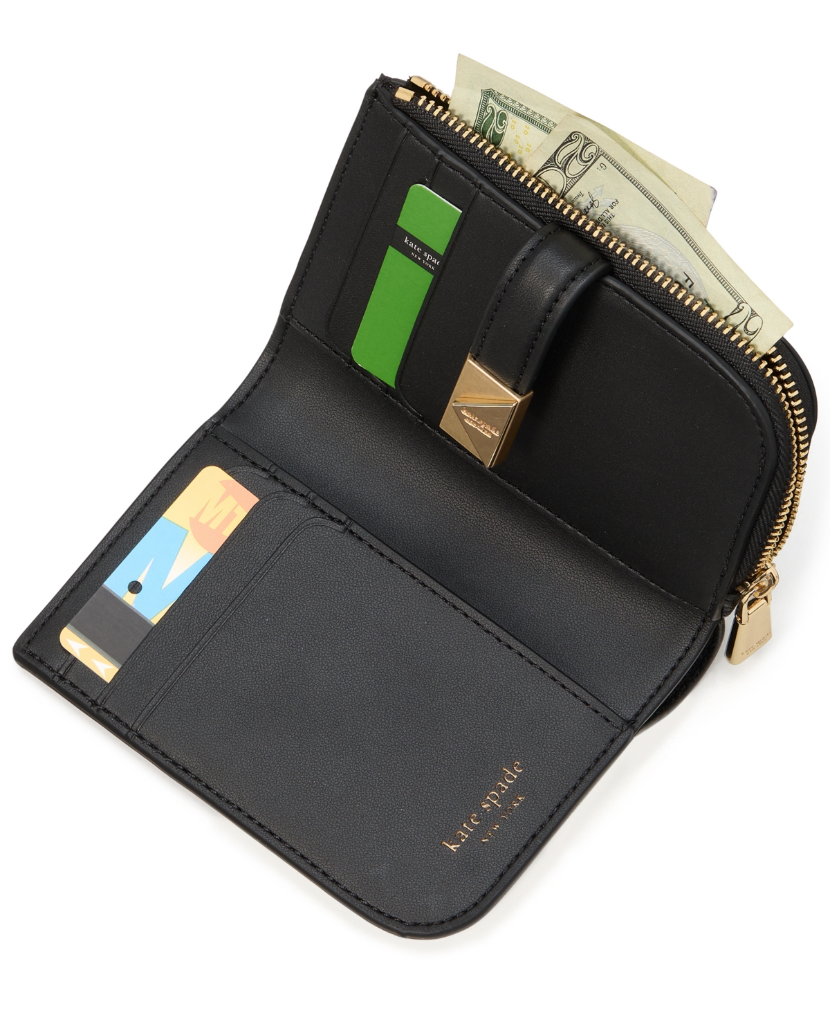 Kate Spade Deco Zip-around Wallet In Black