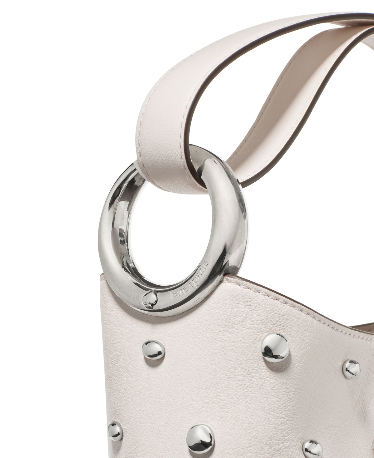 Kate Spade Halo Studded Mini Bucket Bag In White