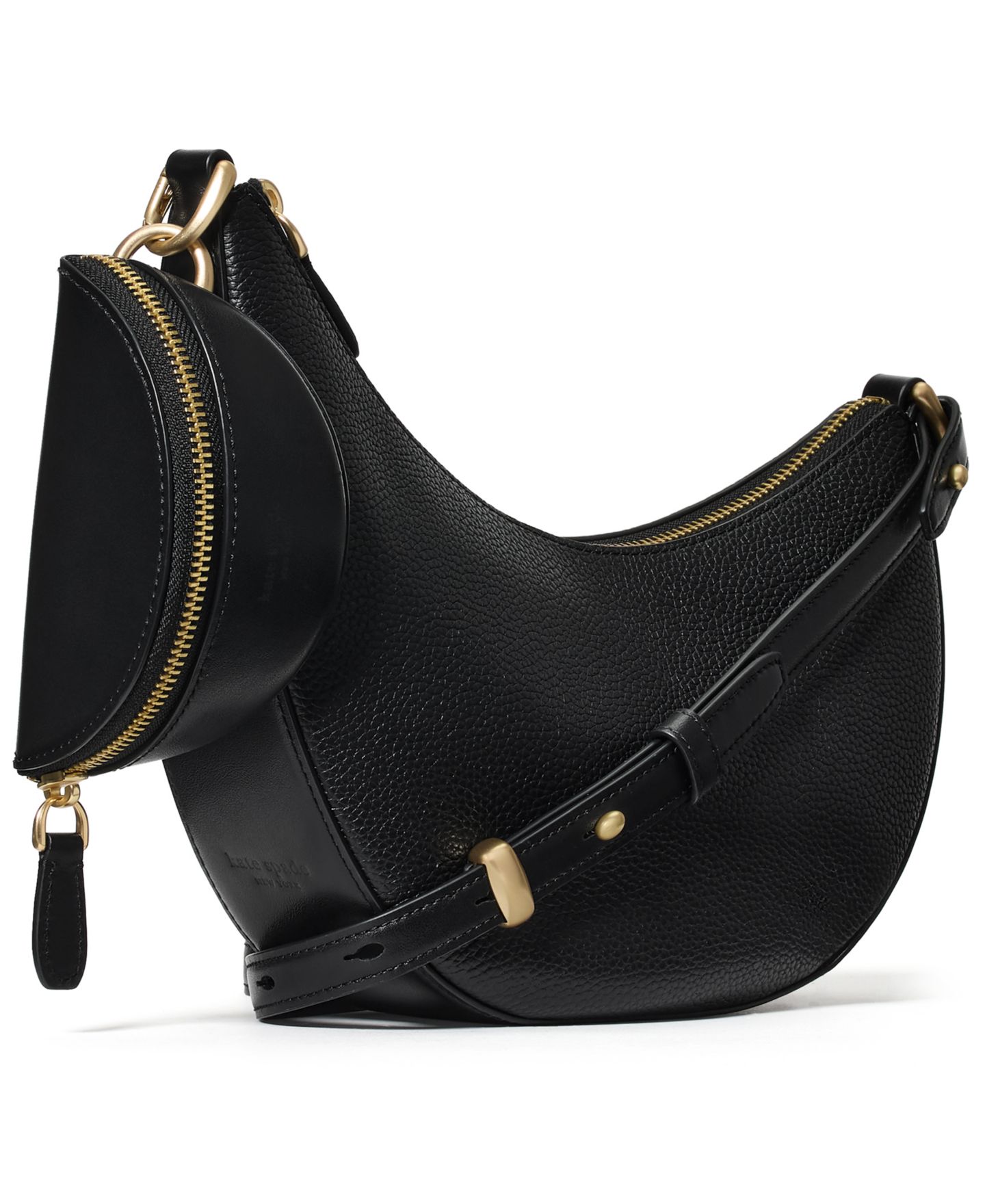 Женские сумки kate spade new york Duo Small Pebbled Leather Crossbody Handbag, цвет: Чёрный — фото 3