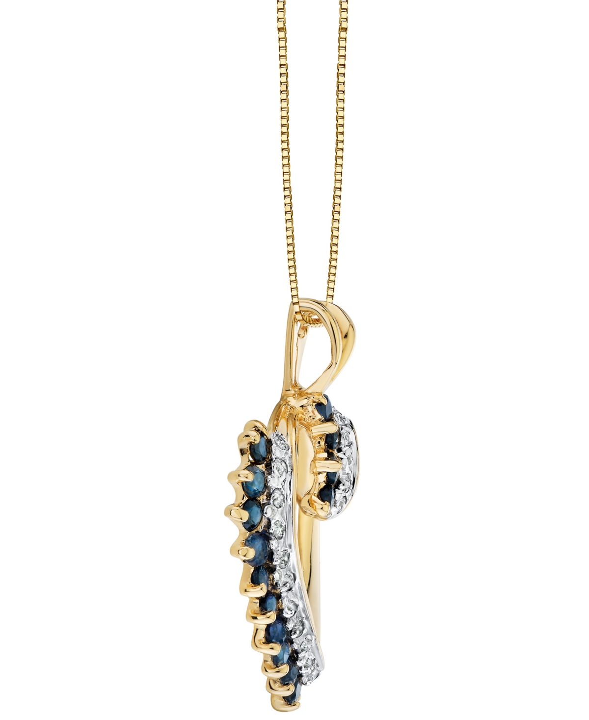 Macy's Sapphire Heart Pendant With Chain (7/8 Ct. T.w.) In 14k Yellow Gold In Gold