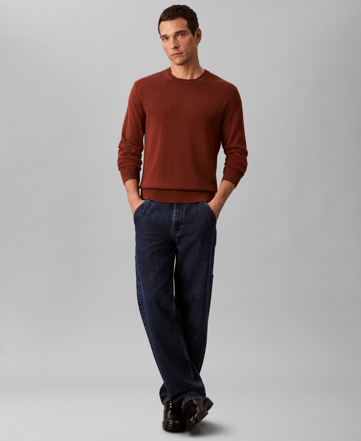 Calvin Klein Men's Supima Cotton Classic Sweater In Red