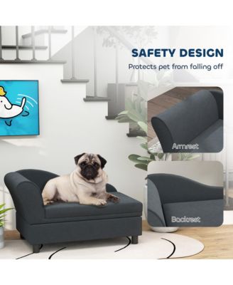 Luxury Small Dog Bed Couch W/ Storage, Little Dog Sofa