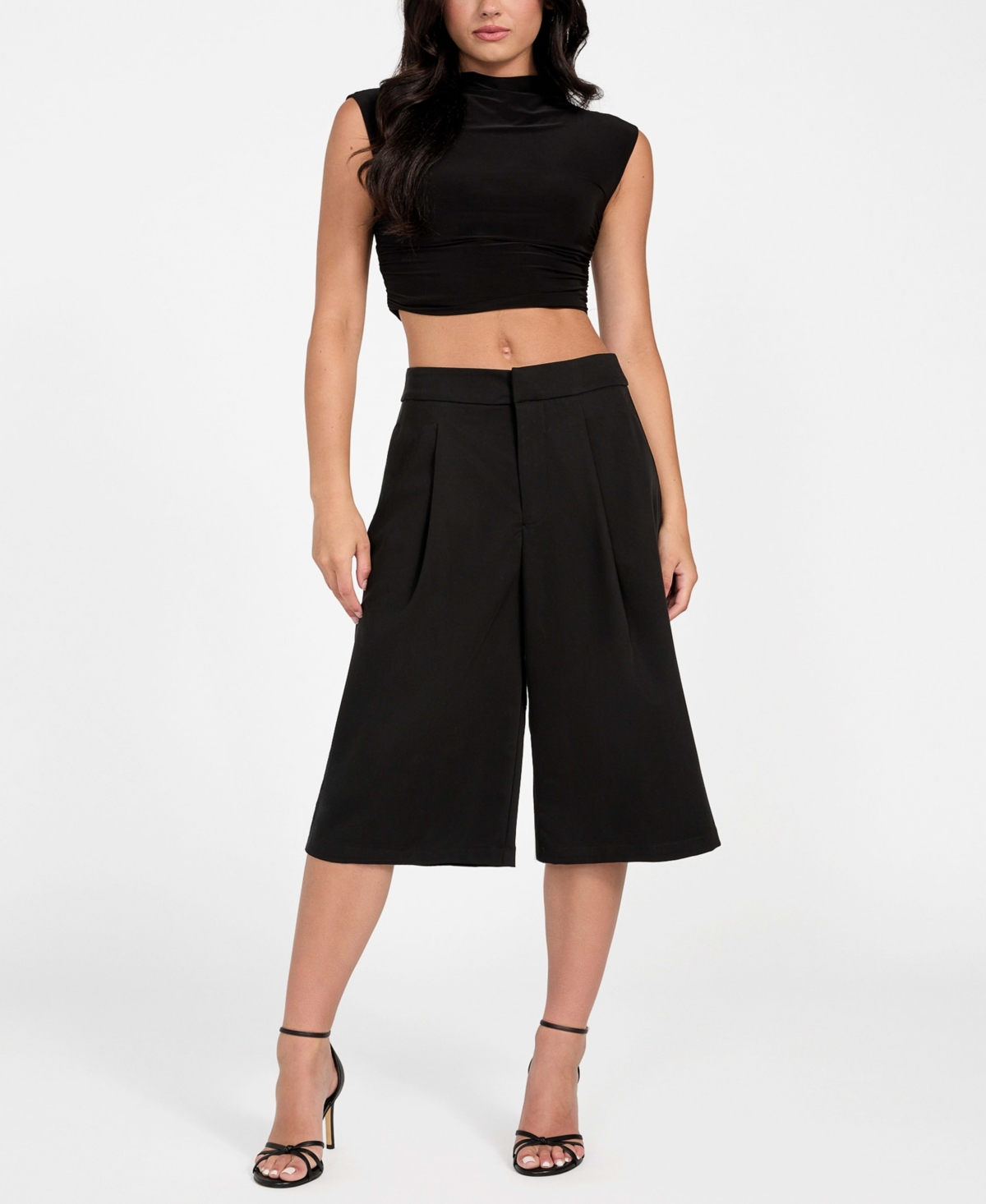 Guess Women's Junny Twill Wide Leg Capri