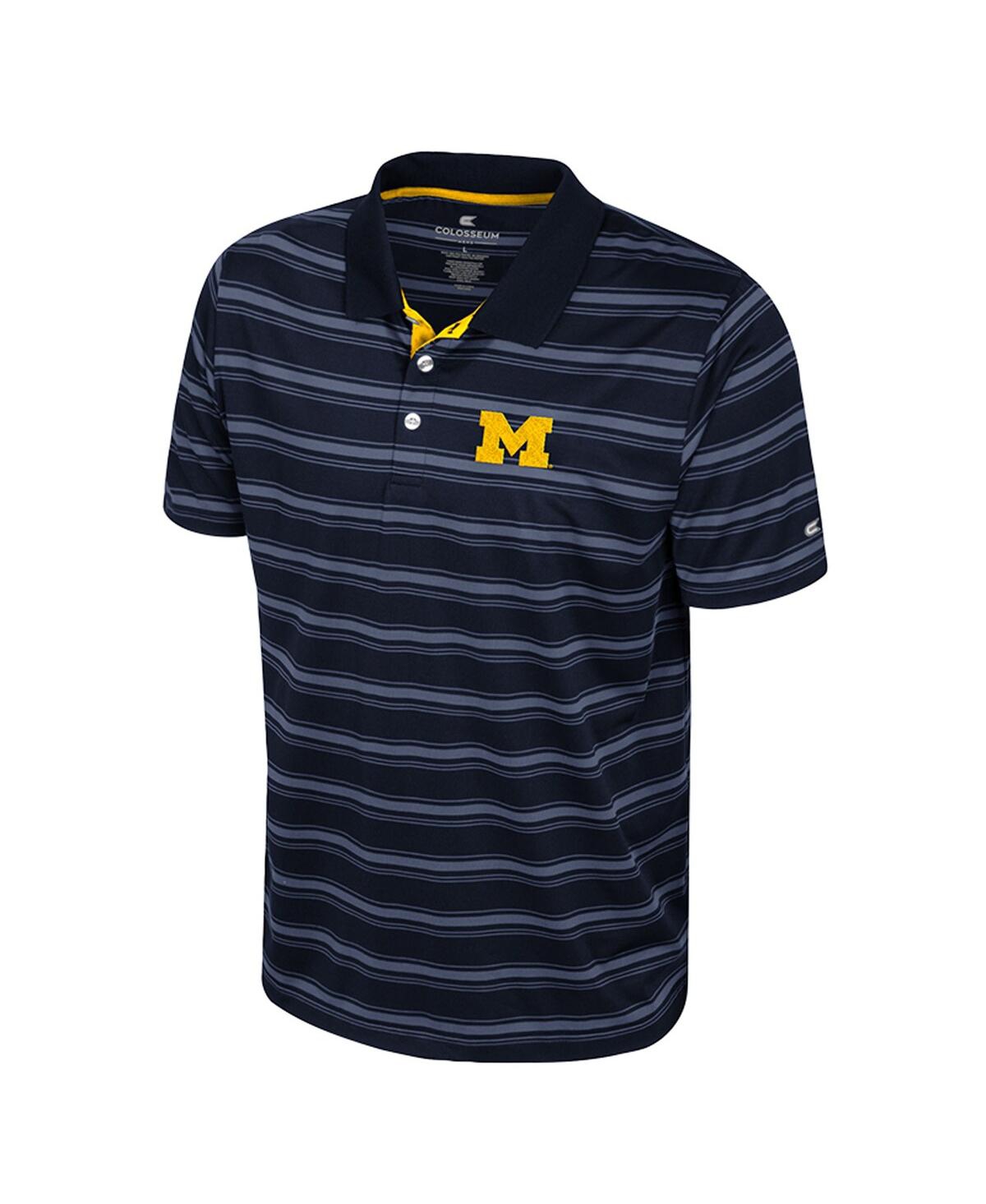 Colosseum Men's Navy Michigan Wolverines Milk Steak Polo Shirt In Blue