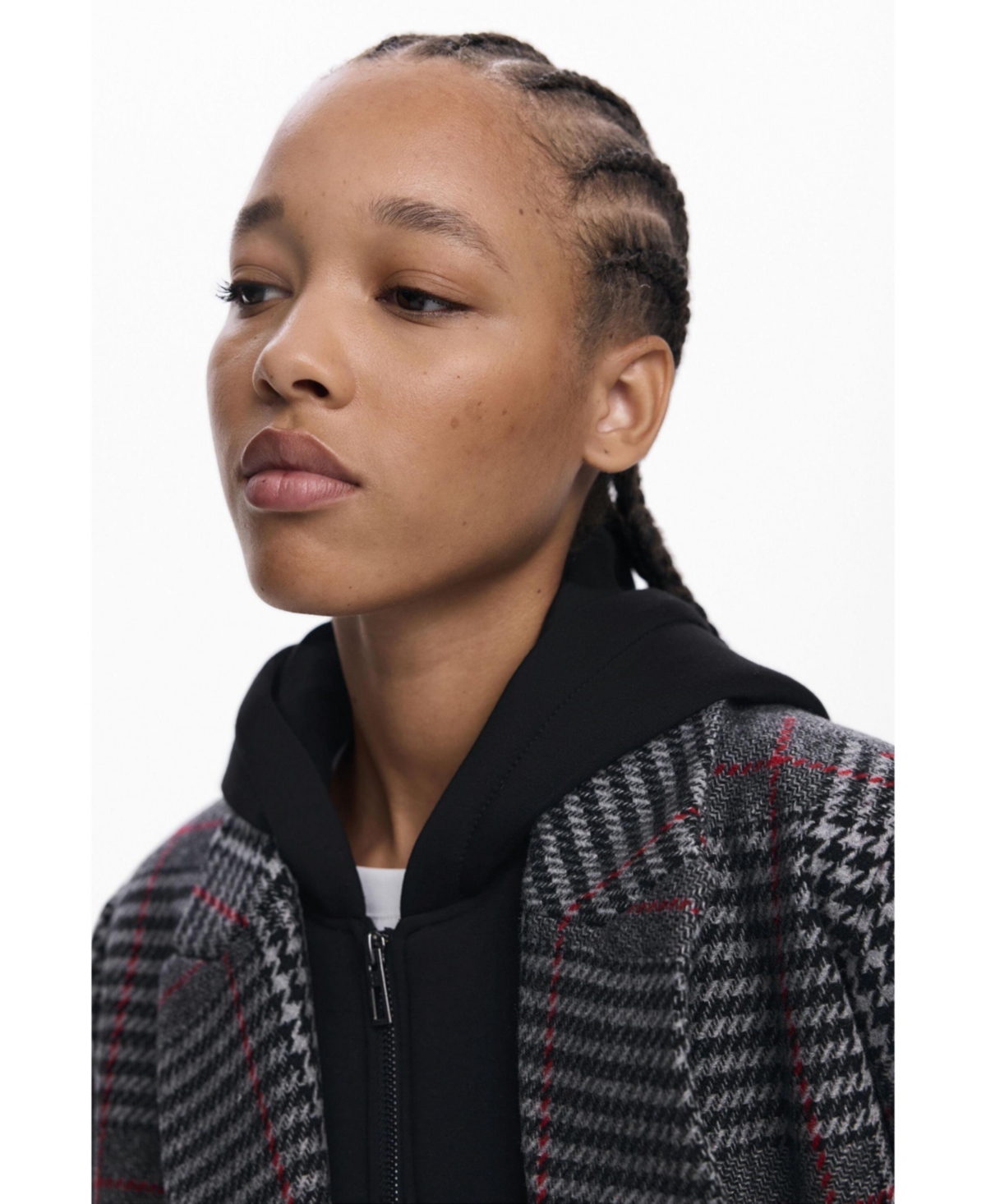 Desigual Women's Tartan coat with hood