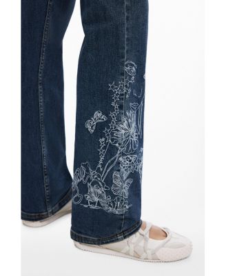 Women's Embroidered jeans with square pockets