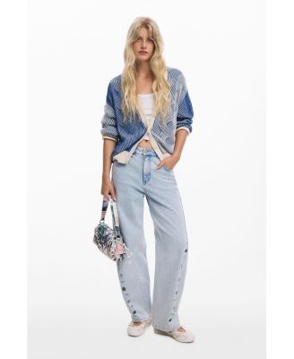 Women's Two-tone knit cardigan