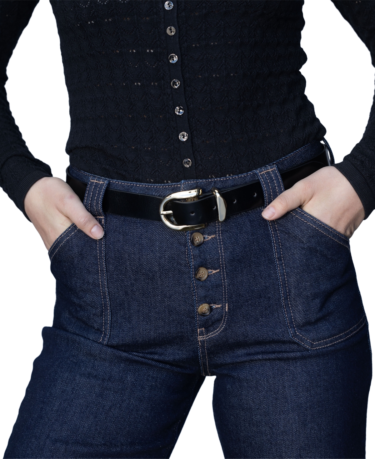 Sanctuary Women's All Day Leather Belt In Gold