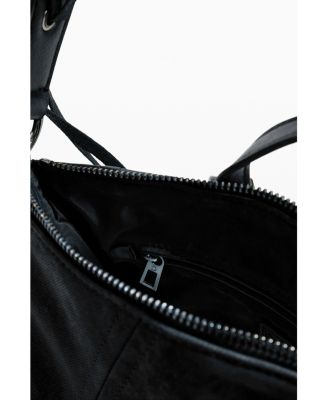 Women's Small corset-effect leather backpack