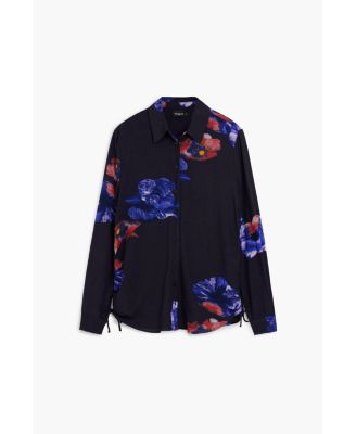 Women's Gathered floral fluid shirt
