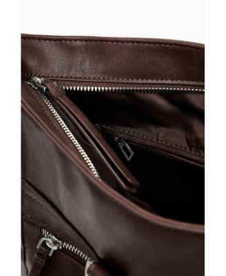 Women's Large logo suede-effect backpack