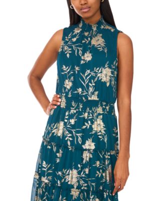 Petite Mock Neck Sleeveless Maxi Dress