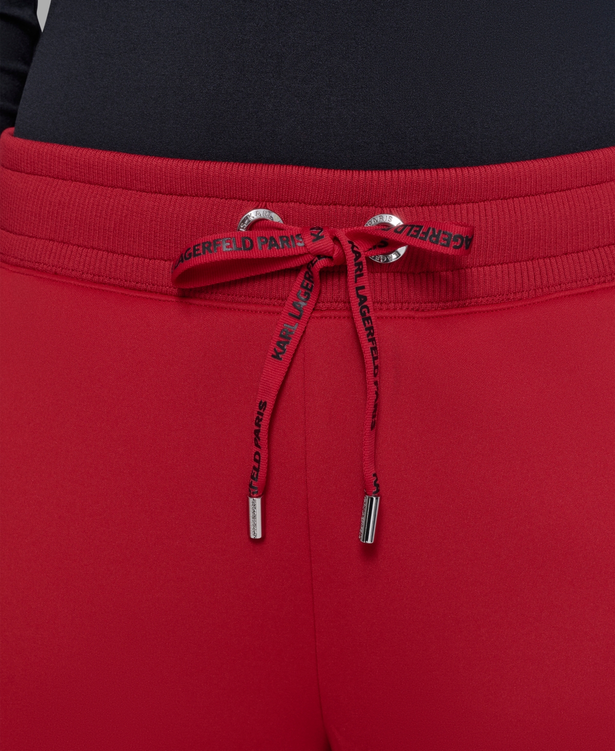 Karl Lagerfeld Women's Striped Drawstring Sweatpants In Red