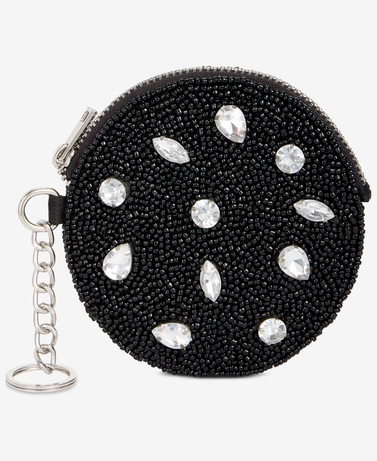 On 34th Hand Beaded Round Coin Purse, Exclusively At Macy's In Black