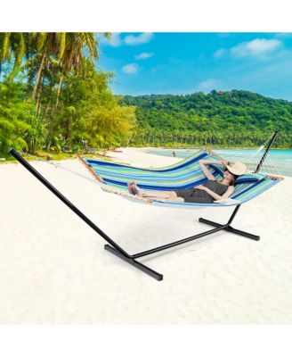 Patio Hammock Foldable Portable Swing Chair Bed Detachable Pillow