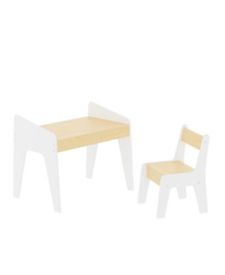 Kids Table & Chair Set - White/Natural