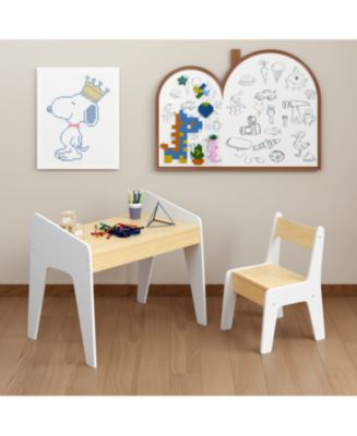 Streamdale Furniture Kids Table & Chair Set - White/Natural - Macy's