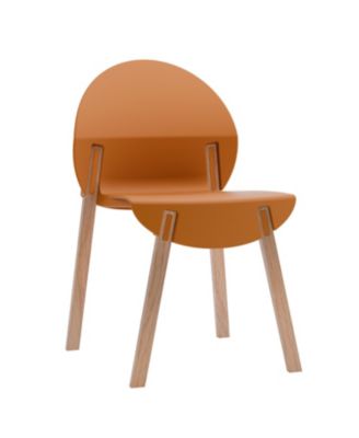 Tropical Orange Chairs - Red Oak Legs, Dining Set (4-Pack)