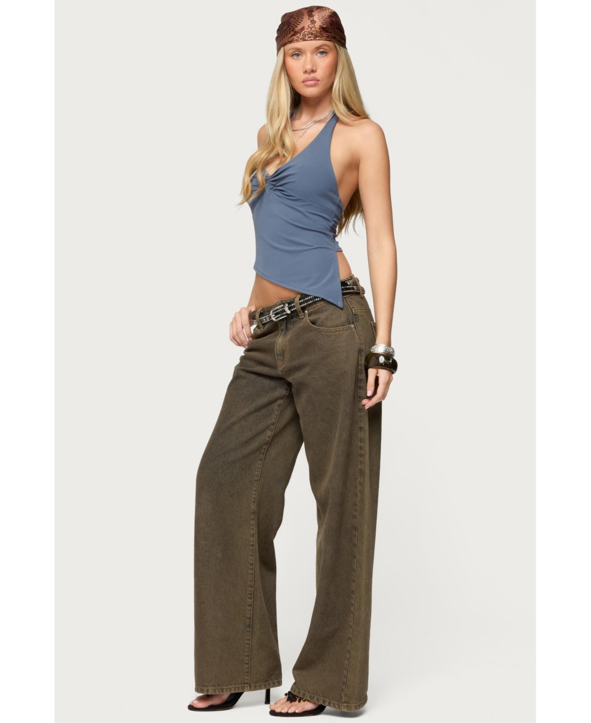 Edikted Women's Susanna Asymmetric Twist Halter Top