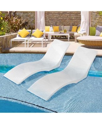 Set of 2 In-Pool Lounge Chairs Chaise Loungers for Sun Shelf and Pool Relaxation