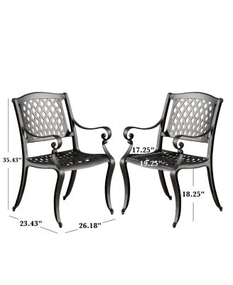 Cayman Arch Mesh Aluminum Dining Chairs Set of 2 Outdoor Patio Seating
