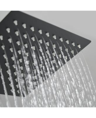 Single-Handle 1-Spray Square Shower Faucet System with 10 in. Rainfall Shower Head in Brushed Nickel (Valve Included)