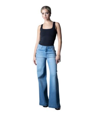 Women's Mid-Rise Wide-Leg Sailor-Button Jeans