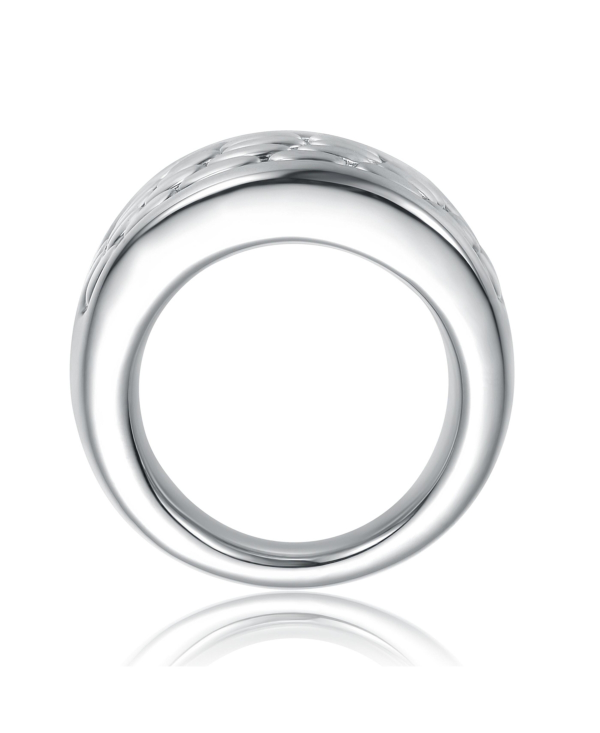 Genevive Sterling Silver Textured Pattern Ring