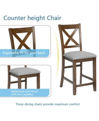 CASAINC 5-Pc. Square Counter-Height Dining Table Set with Chairs for Small Spaces