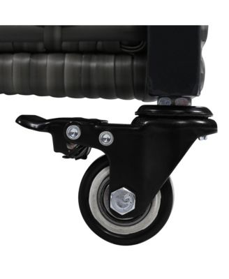 Wicker Outdoor Grill Cart with Extended Table Top and Storage Cabinet