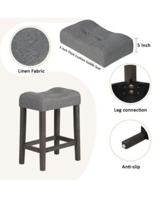 4 Piece Bar Table Set with Power Outlet and 3 Padded Stools for Dining or Living Room