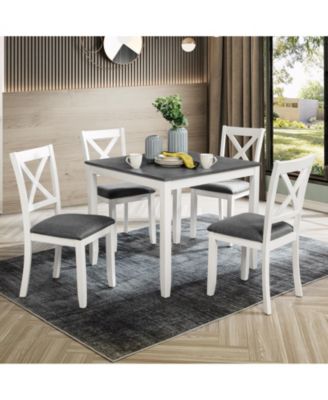 5 Piece Modern Dining Table Set with 4 Chairs for Small Kitchen or Dining Room