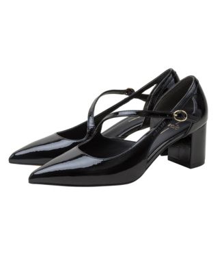 BIONDY Women's Mid-Height Block Heel Pumps