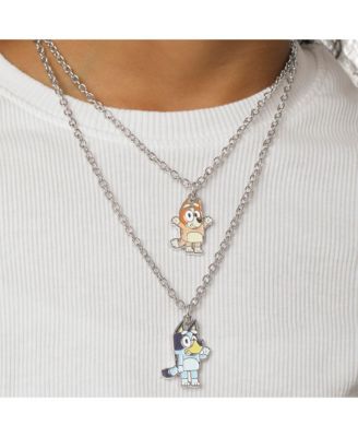 & Bingo Layered Pendant Necklace - Silver Tone - Kids Character Jewelry