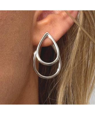 Double Petal Earrngs front and back