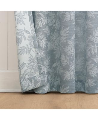 Kacey Woven Jacquard Leaf Semi-Sheer Rod Pocket Curtain Panel