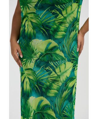 Women's Print Trim Maxi Dress