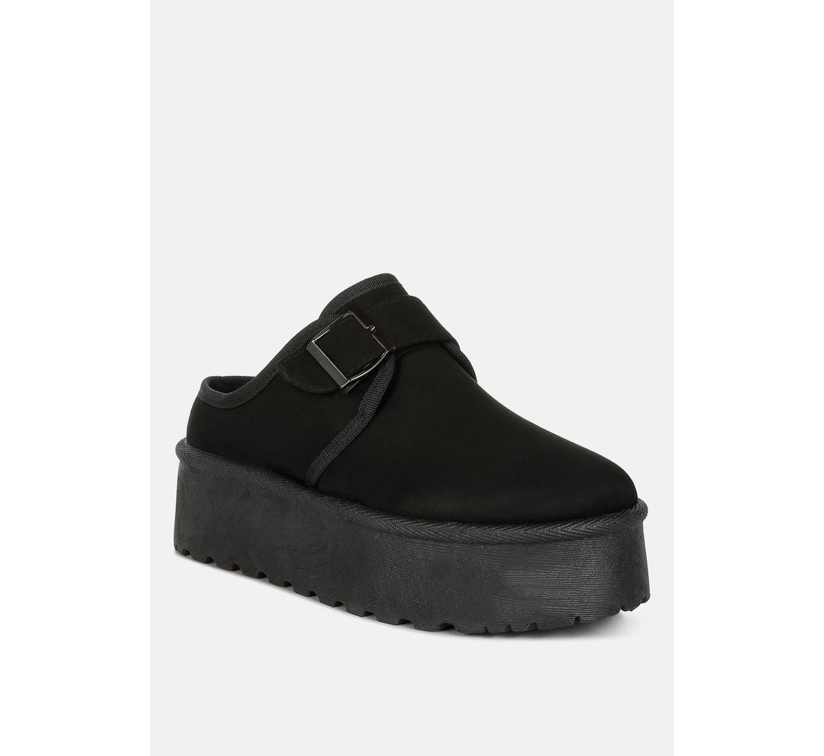 Mayfield Buckle Strap Fur Platform Classic Slip-On Women