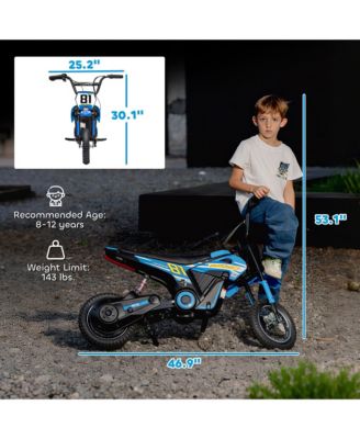 24V Kids Motorcycle, Electric Dirt Bike with Rear Suspension,