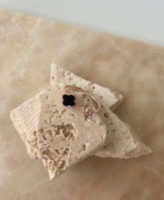 Rose Gold Plated Adjustable Clover Ring