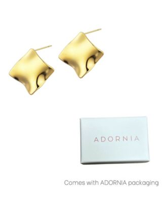 Tarnish Resistant Gold Plated Wave Stud Earrings