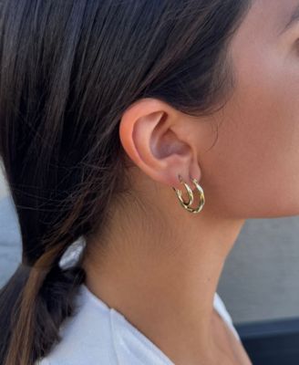 Gold Plated Hoop Earrings Set