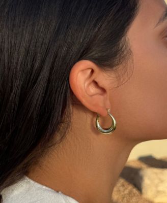 Gold Plated Hoop Earrings Set