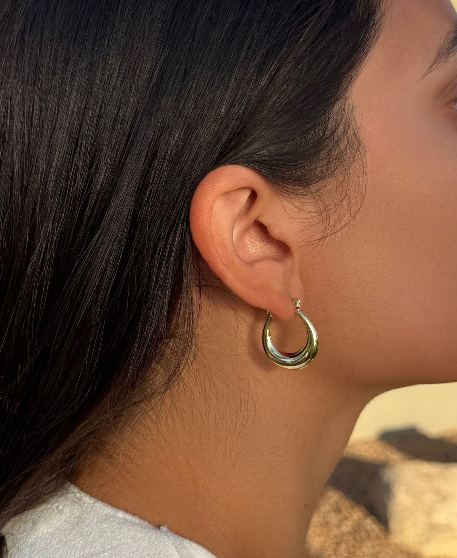 Gold Plated Hoop Earrings Set