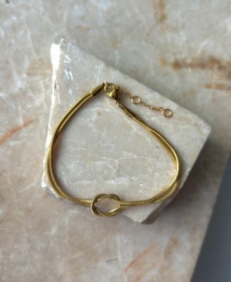 Tarnish Resistant Gold Plated Knotted Rope Chain Bracelet