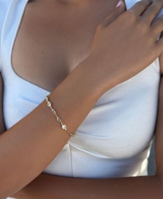 Gold Plated Crystal Mixed Shape Bracelet