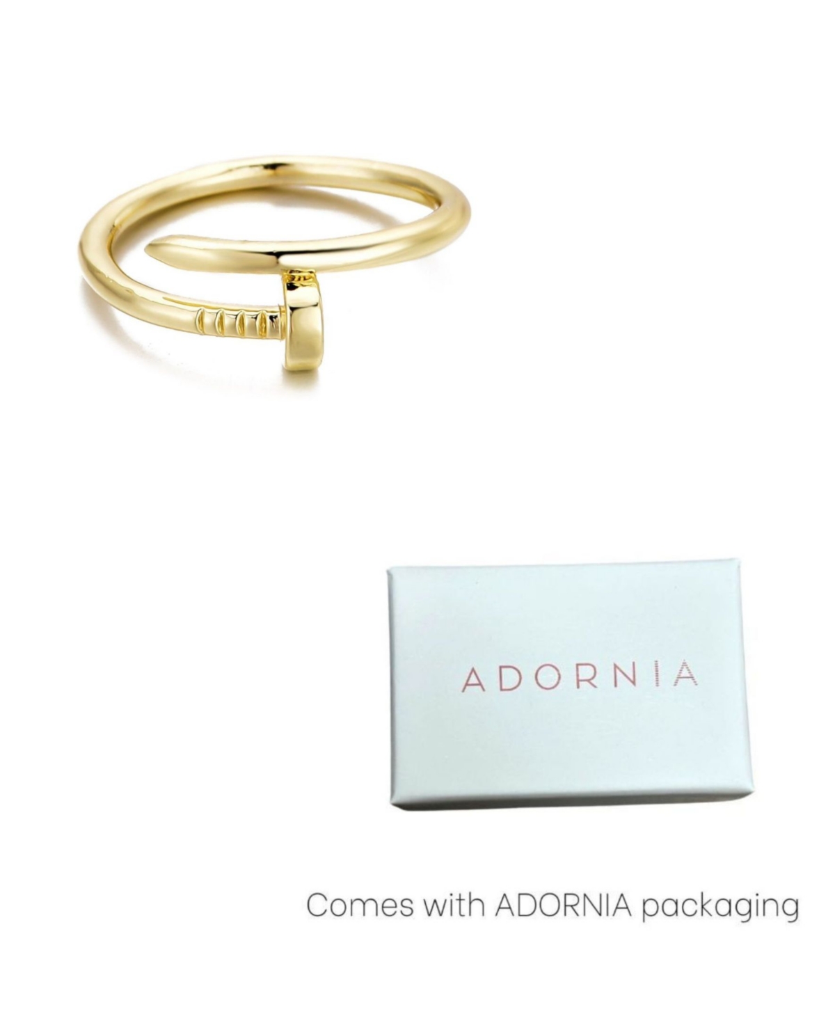 Adornia 14k Yellow Gold Plated Nail Ring In Multi