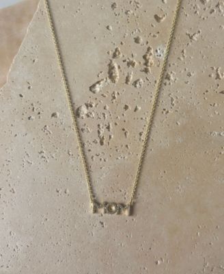 Gold Cubic Zirconia MOM Necklace