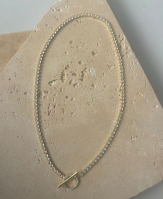 Gold Plated Crystal Toggle Tennis Necklace