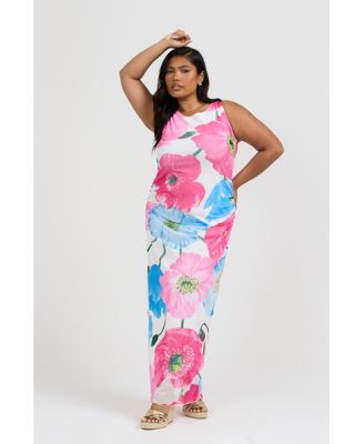 Women's Curve Mesh Maxi Dress